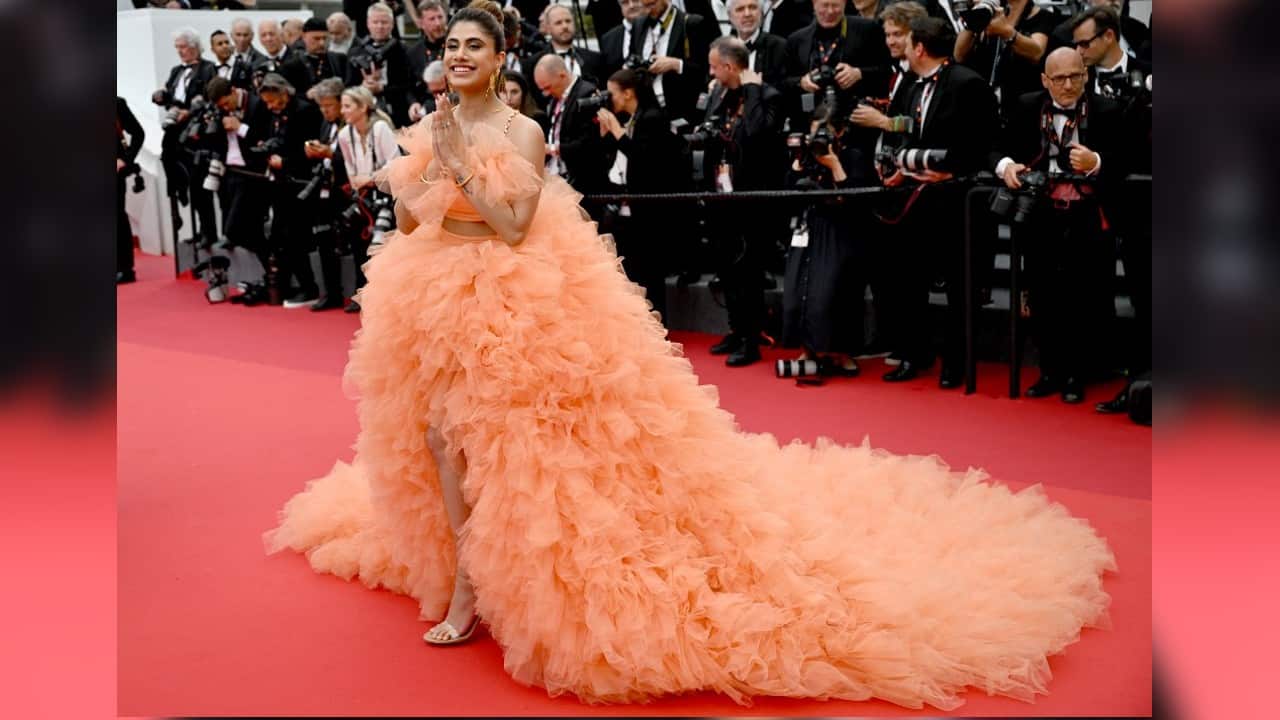 Indian model and influencer Malvika Sitlani arrives for the screening of the film &quot;Top Gun: Maverick&quot; during the 75th edition of the Cannes Film Festival in Cannes, southern France, on May 18. (Image: AFP)