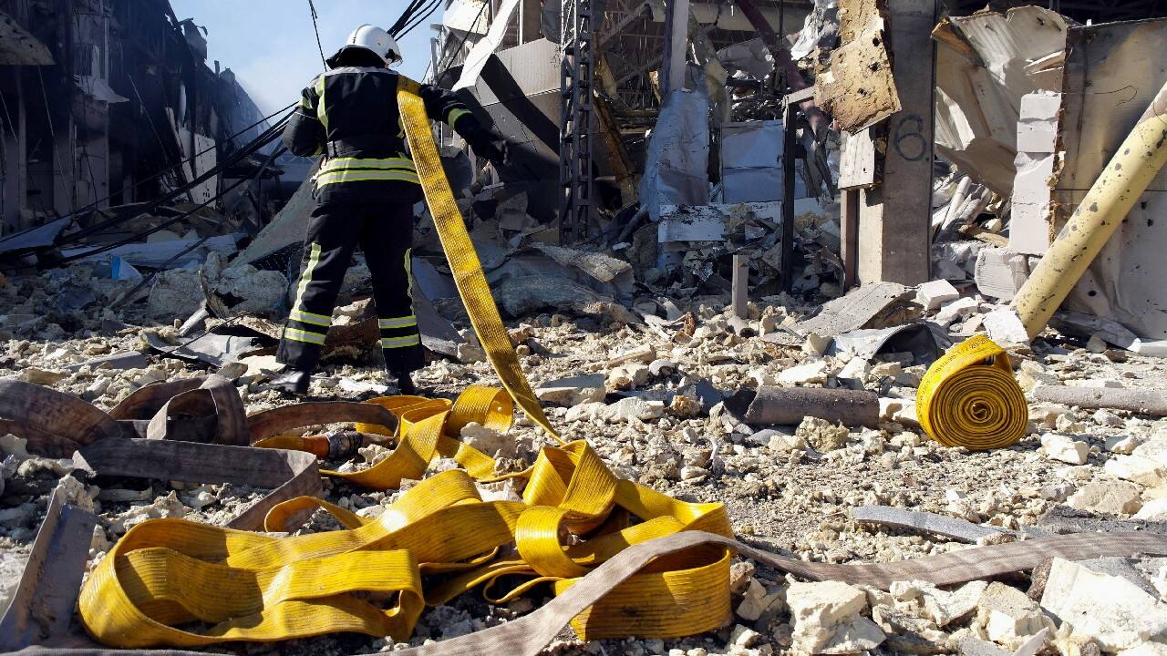 Emergency services work at a site of a shopping centre destroyed by shelling amid Russia's invasion of Ukraine, in Odesa, Ukraine, May 10. (Image: Reuters) Emergency services work at a site of a shopping centre destroyed by shelling amid Russia's invasion of Ukraine, in Odesa, Ukraine, May 10. (Image: Reuters)