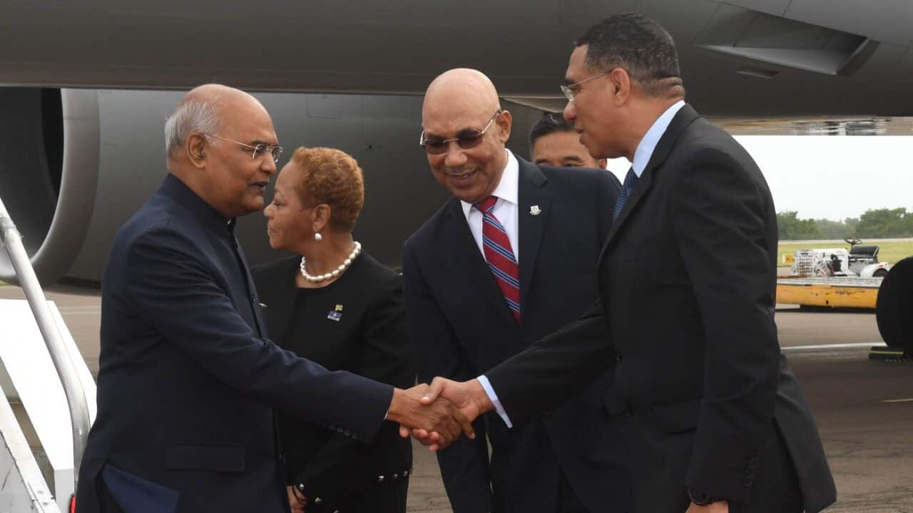 It is the first-ever visit by an Indian President to Jamaica. He is accompanied by his wife Savita Kovind. India and Jamaica have traditionally enjoyed cordial relations based on democratic values, common linkages of history, a Parliamentary democratic system, membership in the Commonwealth, use of the English language and the love for cricket. (Image: Twitter @rashtrapatibhvn)