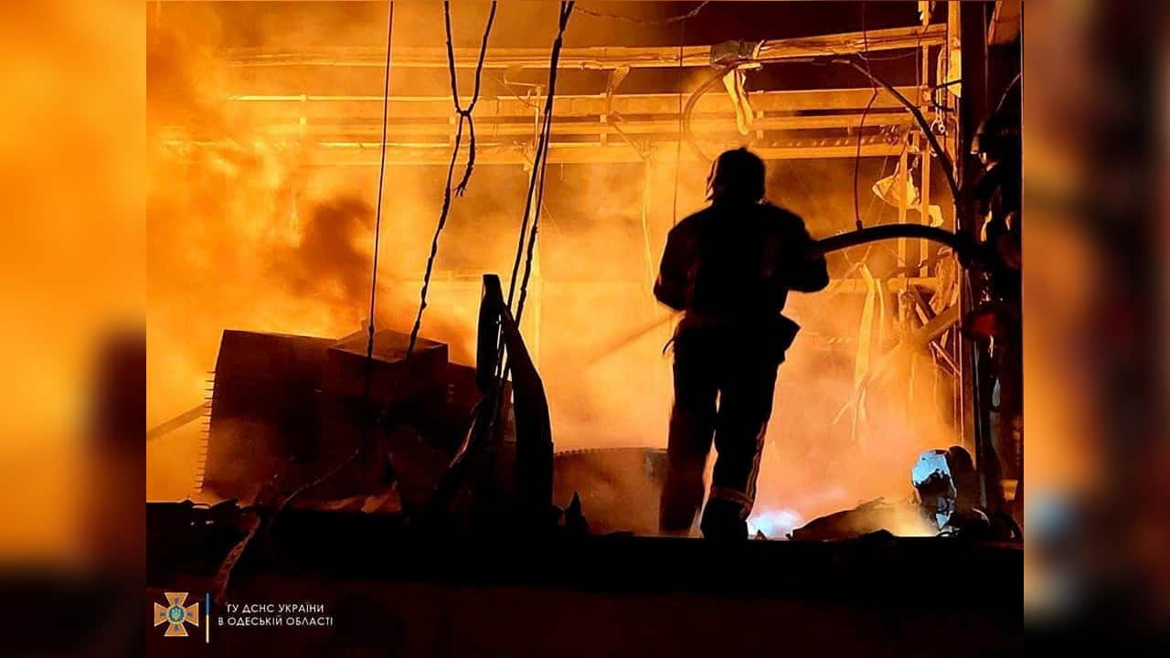 A first responder works at the site of a missile strike, amid Russia's invasion of Ukraine, in Odesa, Ukraine in this handout image released May 10. (Image: State Emergency Service of Ukraine/Reuters) A first responder works at the site of a missile strike, amid Russia's invasion of Ukraine, in Odesa, Ukraine in this handout image released May 10. (Image: State Emergency Service of Ukraine/Reuters)