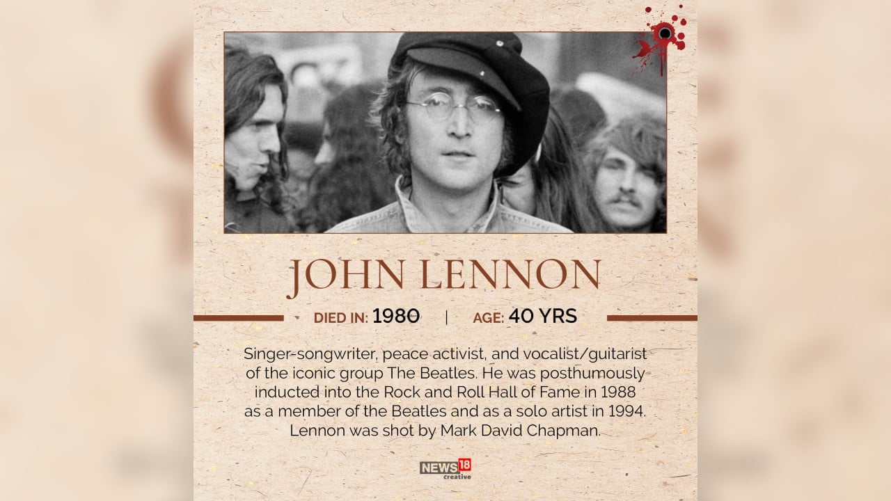 John Lennon was a singer-songwriter, peace activist, and vocalist/guitarist of ‘The Beatles’. He was posthumously inducted into the Rock and Roll Hall of Fame in 1988 as a member of the Beatles and as a solo artist in 1994. He was shot and killed by a Beatles fan, Mark David Chapman, in 1980. Lennon was characterised by the rebellious nature and acerbic wit in his music, writing and drawings, on film, and in interviews.