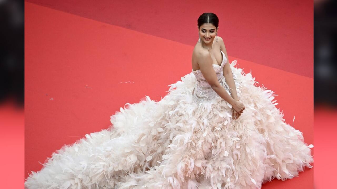 Indian actress Pooja Hegde arrives for the screening of the film &quot;Top Gun: Maverick&quot; during the 75th edition of the Cannes Film Festival in Cannes, southern France, on May 18. (Image: AFP)