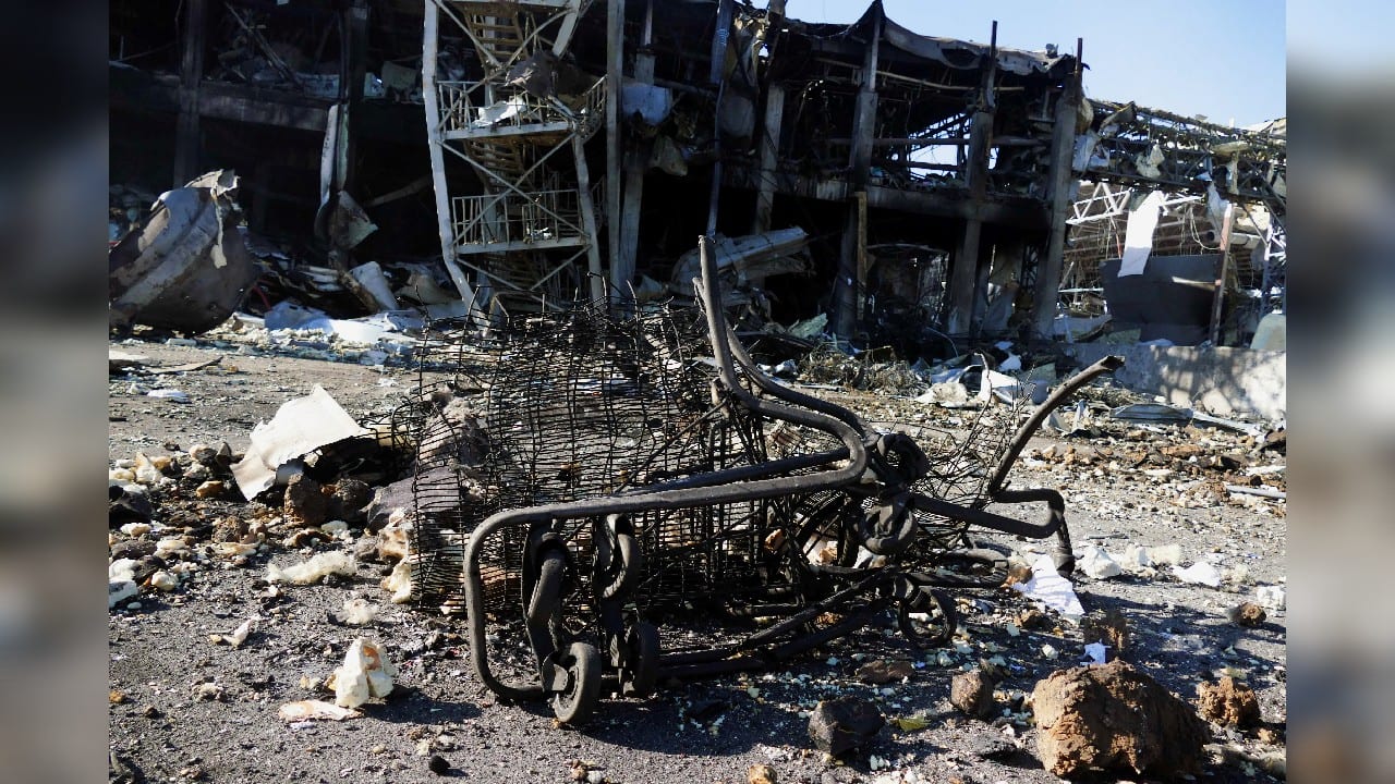 A site of a shopping centre destroyed by shelling is pictured amid Russia's invasion of Ukraine, in Odesa, Ukraine, May 10. (Image: Reuters) A site of a shopping centre destroyed by shelling is pictured amid Russia's invasion of Ukraine, in Odesa, Ukraine, May 10. (Image: Reuters)