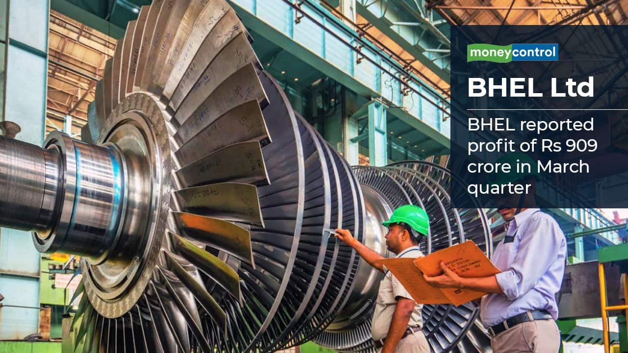 BHEL : BHEL Ltd reported a profit of Rs 909 crore in the March quarter against a loss of Rs 1033 crore a year ago. The firm reported a revenue of Rs 7600 crore, up 13 percent from last year. Total expense fell 18 percent to Rs 7091 crore. According to Bloomberg estimates, the firm expected to report a profit of Rs 337 crore while revenue was expected at Rs 8740 crore.