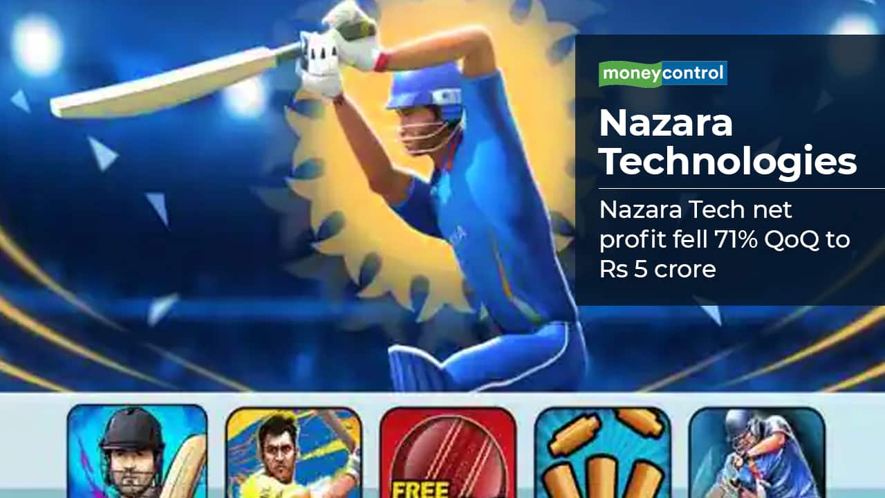 Nazara Technologies: Nazara Technologies Q1 profit grows 22% to Rs 16.5 crore as revenue surges 70% to Rs 223 crore. Mobile gaming company Nazara Technologies reported more than 22% year-on-year growth in its consolidated net profit at Rs 16.5 crore for the quarter ended June 2022, backed by strong revenue growth. Revenue during the quarter surged 70% to Rs 223.1 crore compared to the corresponding period of the last fiscal. The sequential growth in the bottom line was 237% and it was a 27.4% increase in the top line for the June FY23 quarter.