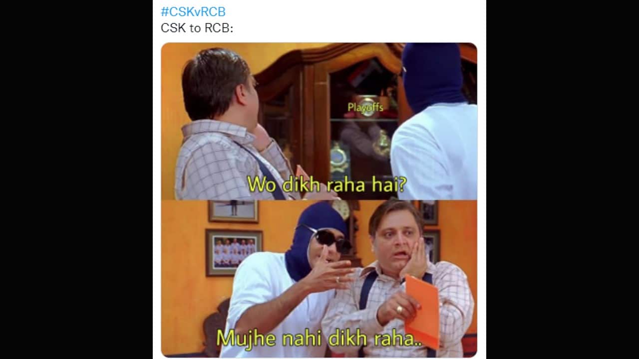 Royal Challengers Bangalore (RCB), meanwhile, beat Chennai Super Kings (CSK) - practically negating their chances of progressing to the playoffs (Image: RomanaRaza/Twitter)