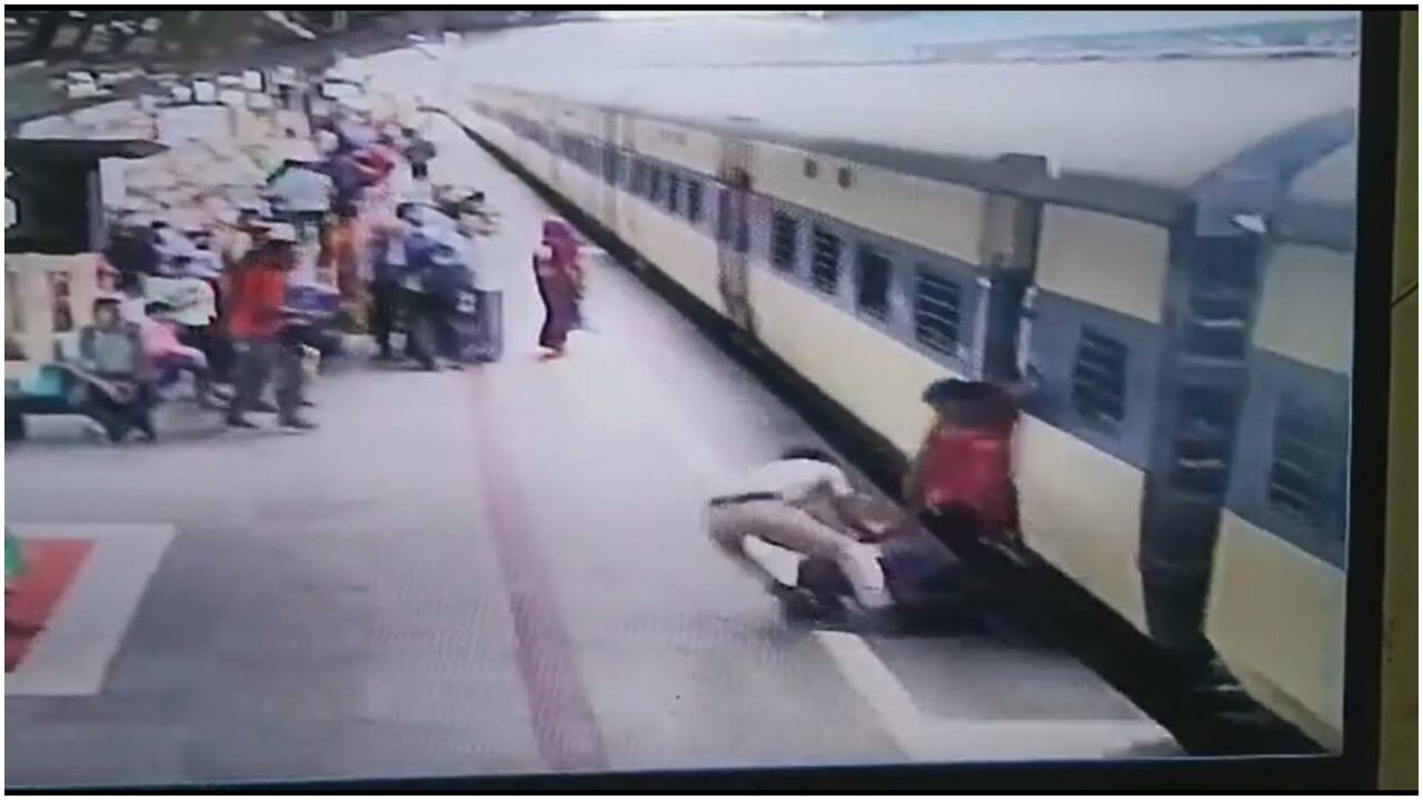 Watch: Alert cop saves woman getting dragged by train in Odisha