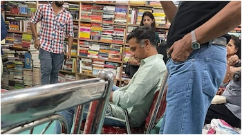 Rahul Dravid was photographed at a book event in Bengaluru. (Image: vinaykashy/Twitter)