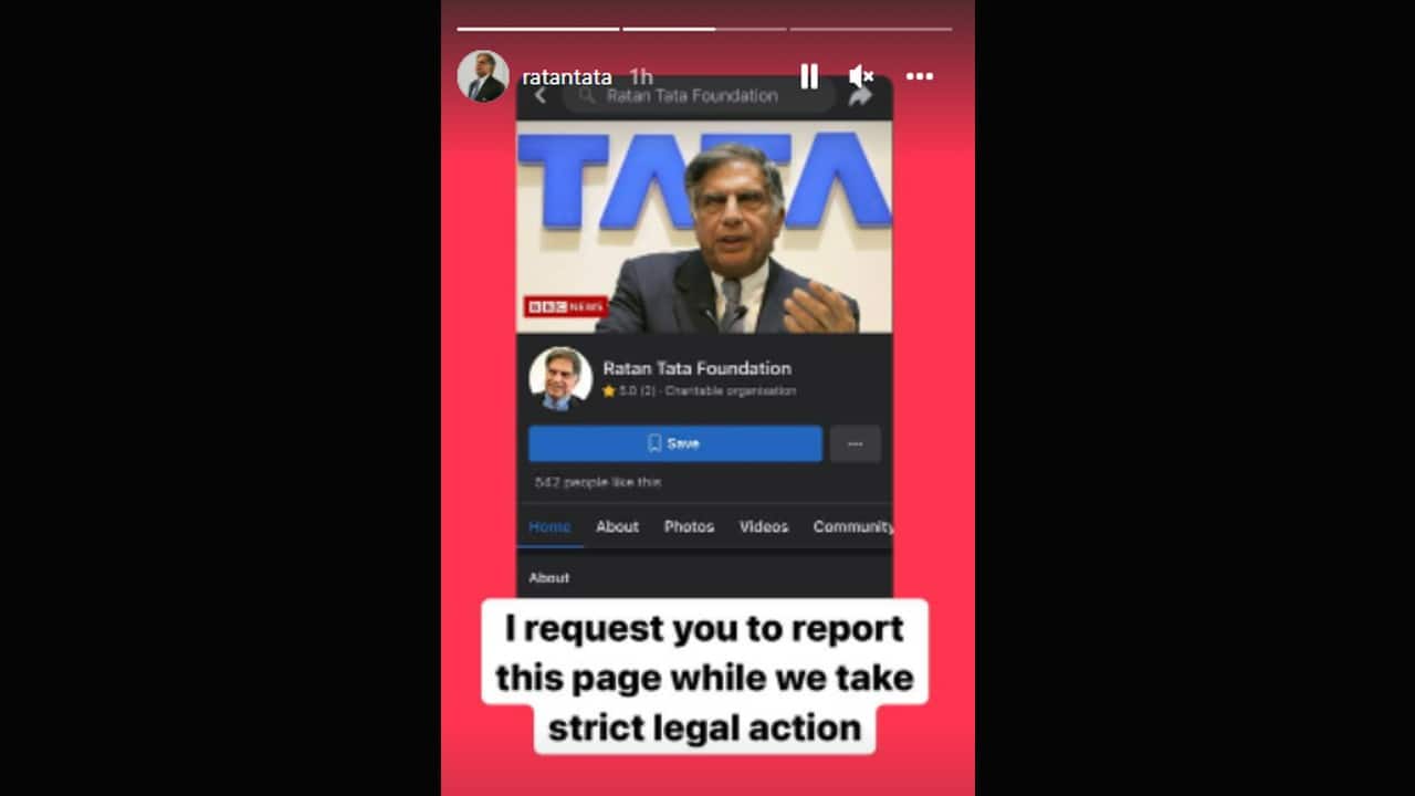 Screengrab of Instagram Story shared by Ratan Tata