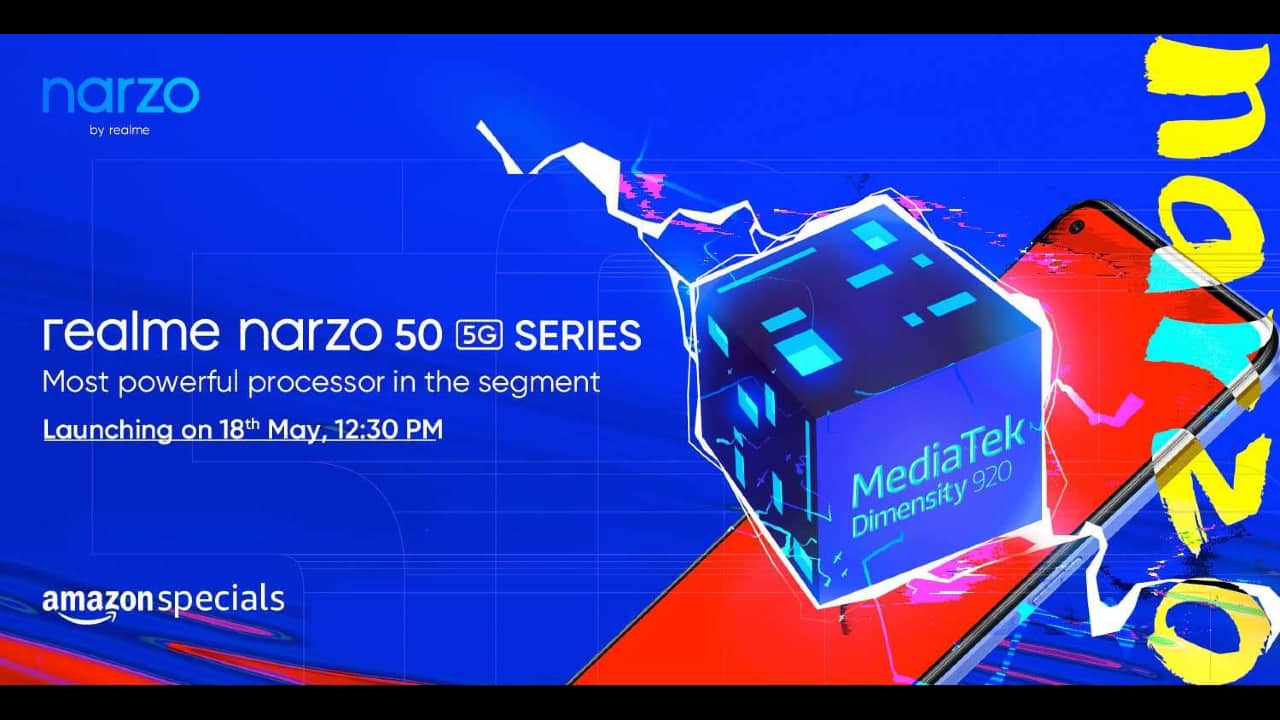 Realme Narzo 50 Pro 5G with MediaTek Dimensity 920 SoC launching in India on May 18 alongside vanilla Narzo 50 5G