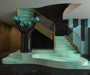 The staircase with the tree cabinet. Pix credit: Sanjyt Syngh Objects+Spaces