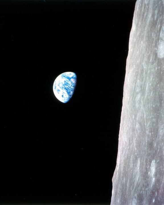 Earth seen from Apollo 8 on December 24, 1968. (Image: NASA via Wikimedia Commons)'