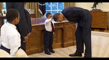 Jacob Philadelphia was five when he shared the iconic moment with Barack Obama. Now, he is preparing to attend college.  (Image credit: Screengrab from video tweeted by @BarackObama)