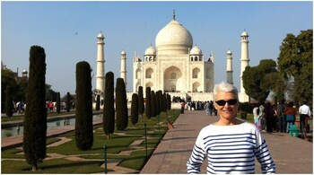 Elon Musk's mother Maye Musk at the Taj Mahal in 2012. (Image credit: @mayemusk/Twitter)