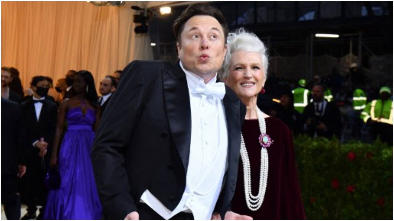 Elon Musk and his mother, supermodel Maye Musk, arrive for the 2022 Met Gala at the Metropolitan Museum of Art on May 2, 2022, in New York.