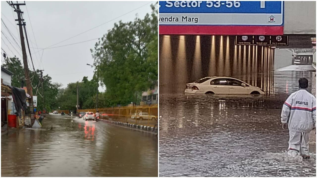 Waterlogged roads in Gurgaon_Twitter ANI