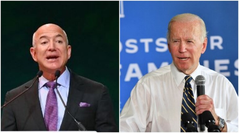 Jeff Bezos said US President Joe Biden's plans for larger spending were largely thwarted by Senator Joe Manchin. Jeff Bezos said US President Joe Biden's plans for larger spending were largely thwarted by Senator Joe Manchin.