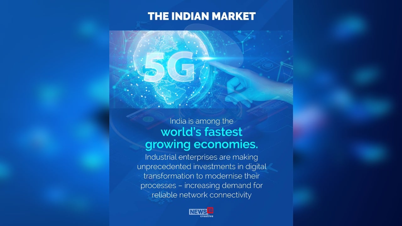 India is among the world’s fastest growing economies. Industrial enterprises are making unprecedented investments in digital transformation to modernize their processes – increasing demand for reliable network connectivity. (Image: News18 Creative)