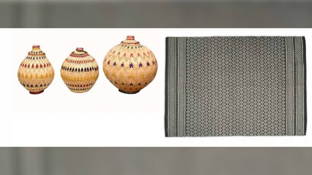 Prime Minster Narendra Modi gifted &lsquo;Moonj baskets and cotton durries&rsquo; to Senegal&rsquo;s President Macky Sall. Moonj is a wonderful example of utilitarian handicrafts made with sustainably sourced material. This particular piece is by a master craftswoman from Prayagraj. (Source: ANI)
