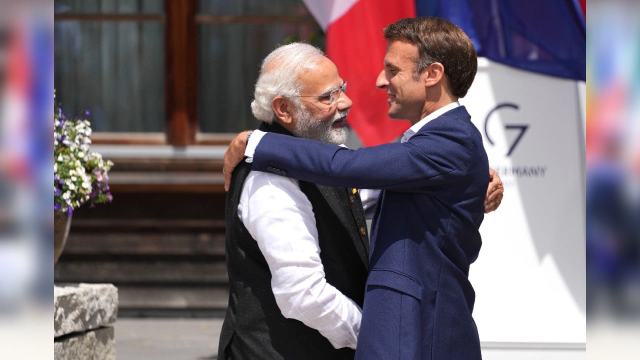 PM Modi also met French President Emmanuel Macron on the sidelines of the Group of Seven (G7) Summit at Schloss Elmau. (Image: Twitter @narendramodi) (With inputs from ANI, PTI and AP)