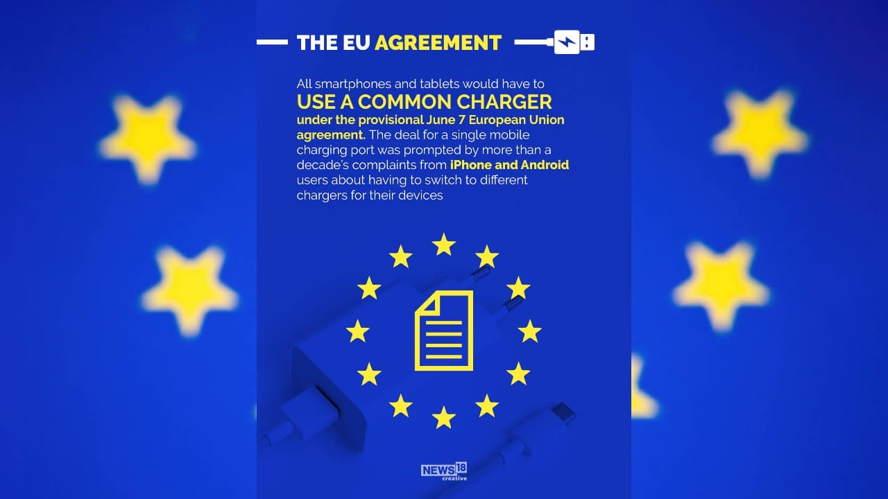 All smartphones and tablets would have to use a common charger under the provisional June 7 European Union agreement. 