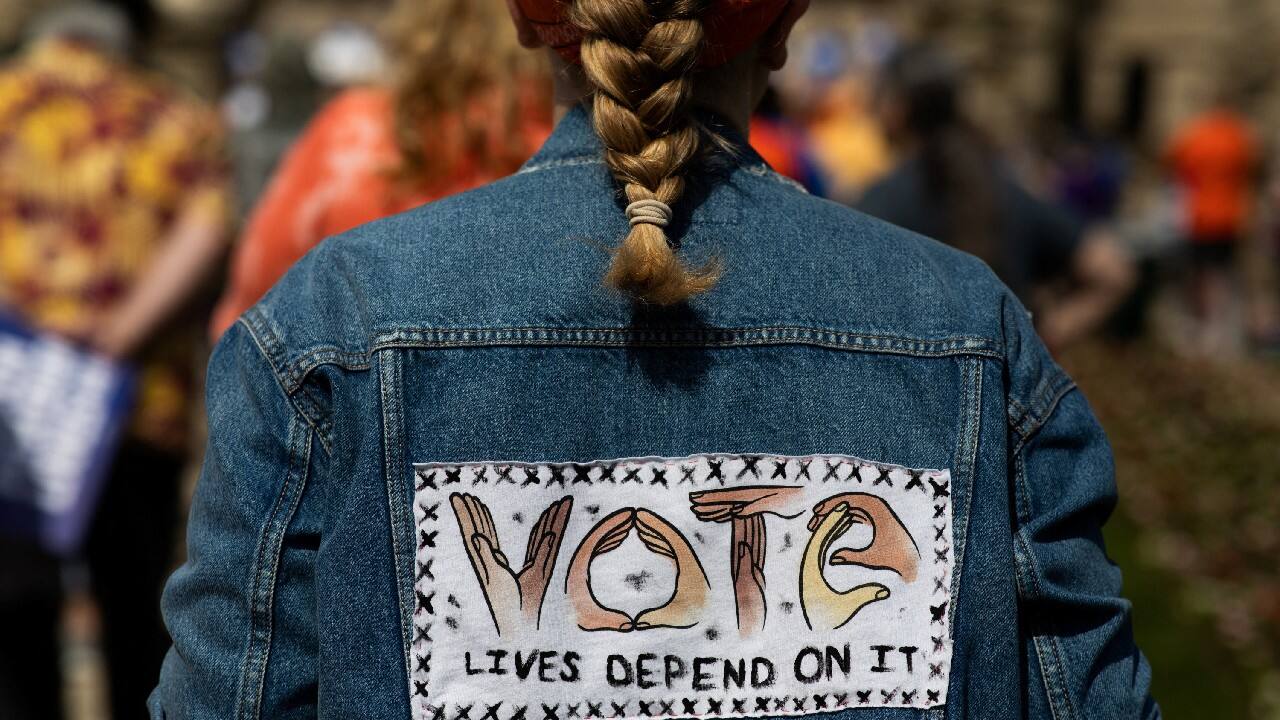 Two high school students from the Washington suburb of Silver Spring, Maryland - Zena Phillip, 16, and Blain Sirak, 15 - said they had never joined a protest before but felt motivated after the shooting in Texas. &quot;Just knowing that there's a possibility that can happen in my own school terrifies me,&quot; Phillip said. &quot;A lot of kids are getting numb to this to the point they feel hopeless.&quot; (Image: Reuters)