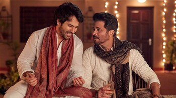 Varun Dhawan and Anil Kapoor in 'JugJugg Jeeyo'.