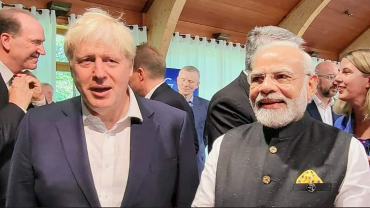 Prime Minister Modi, photographed with British PM Boris Johnson (Image credit: narendramodi/Twitter)