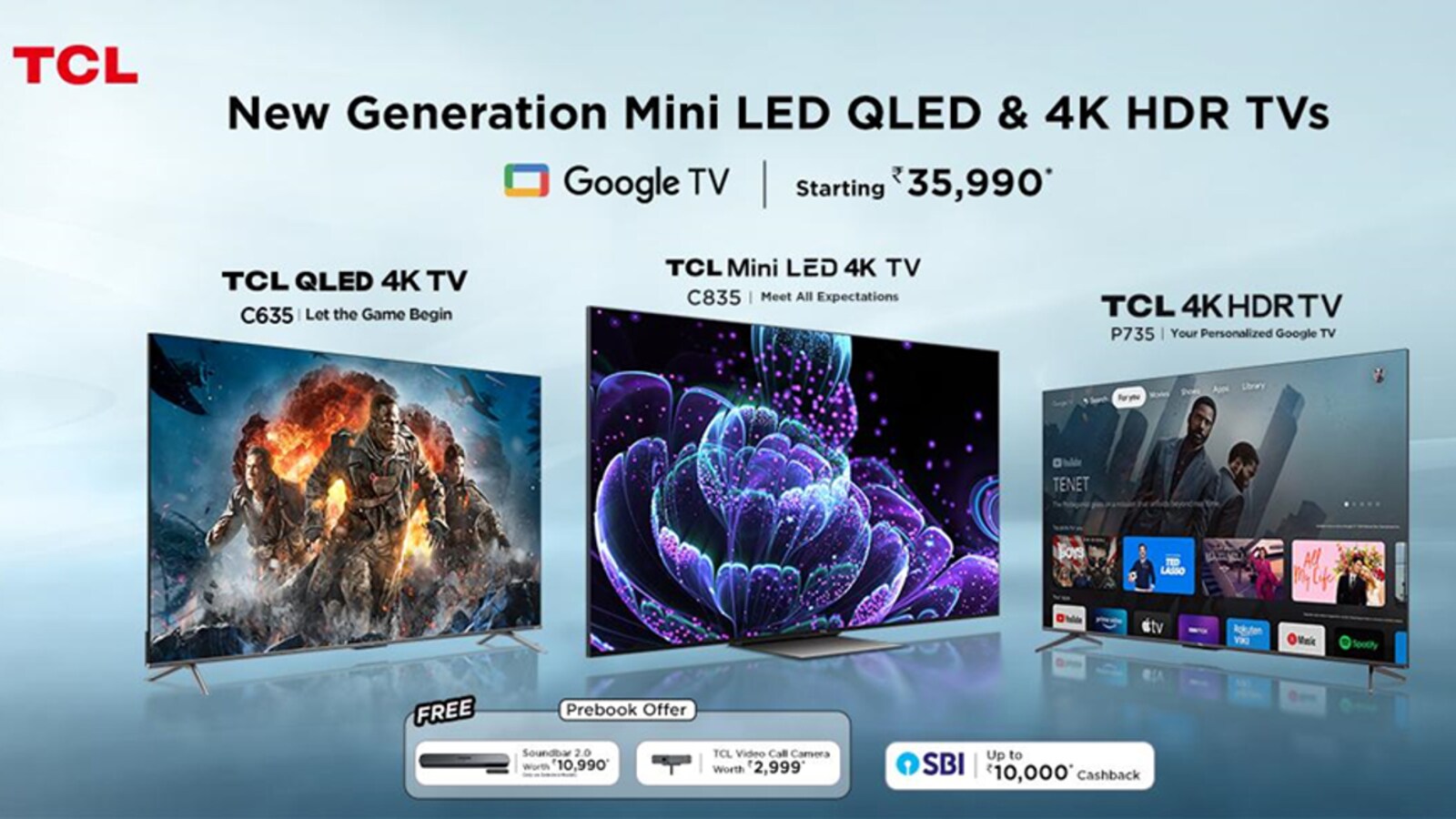 TCL C835 Mini LED launched in India alongside C635 4K QLED TV and P735 4K  LED HDR TV