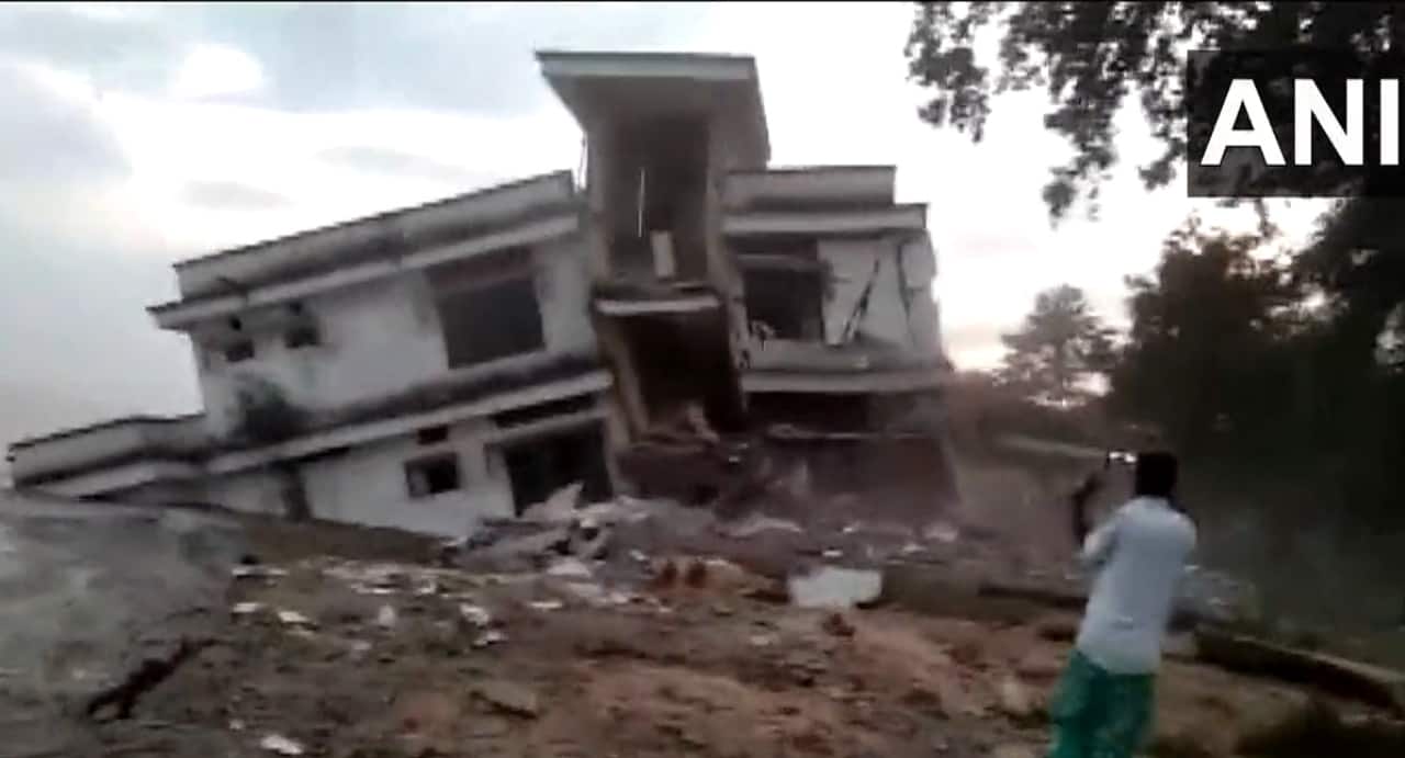2-storey police station in flood-hit Assam collapses into river in dramatic video