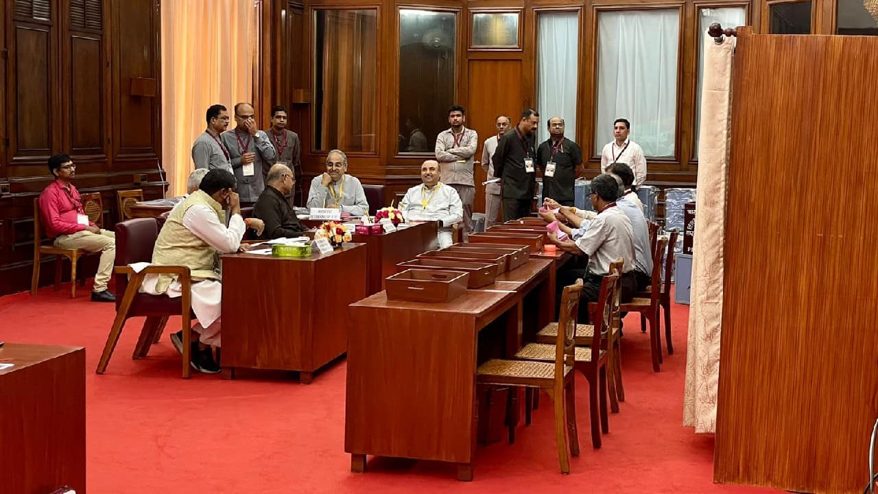 The ballot boxes had been flown into the national capital as ‘Mr. Ballot Box' from across the states. 'Mr Ballot Box' came seated in the front row of aircraft under the watchful gaze of the Assistant Returning Officers (AROs) of their respective states, according to CNBC-TV18. (Image: Pankaj Tomar via News18)