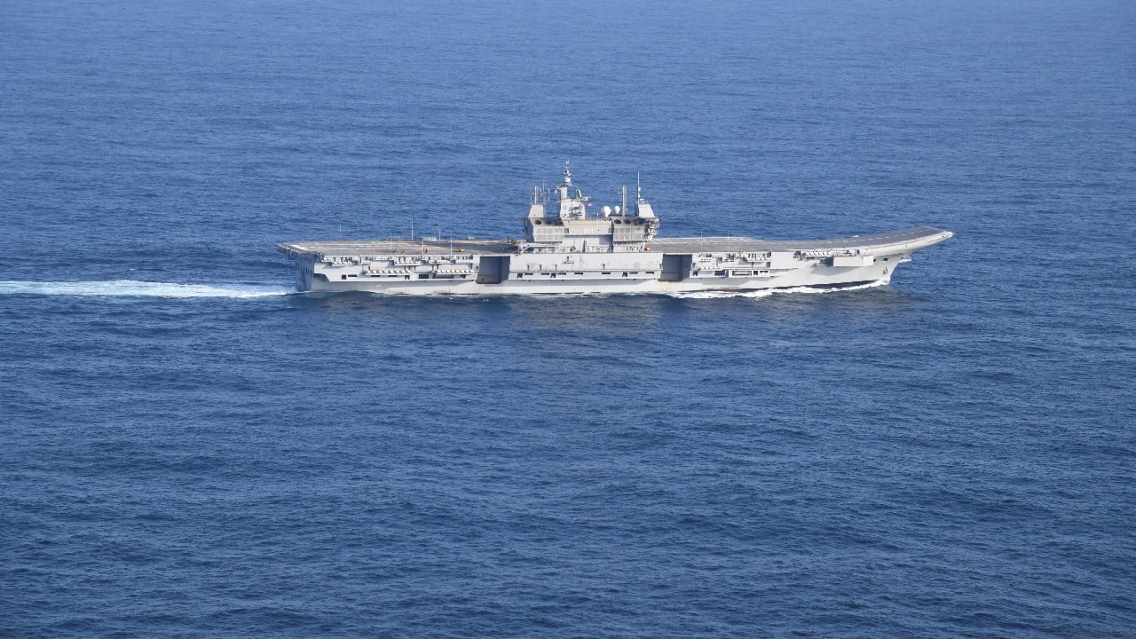 Designed by the Warship Design Bureau (WDB), Indian Navy's in-house organisation and built by Cochin Shipyard Limited, a Public Sector Shipyard under Ministry of Ports, Shipping and Waterways, the indigenous aircraft carrier is christened after her illustrious predecessor, India's first aircraft carrier which played a vital role in the 1971 war. (Image: Twitter @indiannavy)