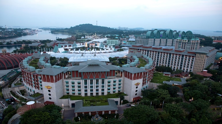 The Resorts World Sentosa integrated resort and casino complex, operated by Genting Singapore Plc., stands on Sentosa Island in Singapore, on Saturday, June 9, 2018. U.S. President Donald Trump and North Korean leader Kim Jong Un will hold their historic Singapore summit at the Capella Hotel on the city-states Sentosa Island on June 12.