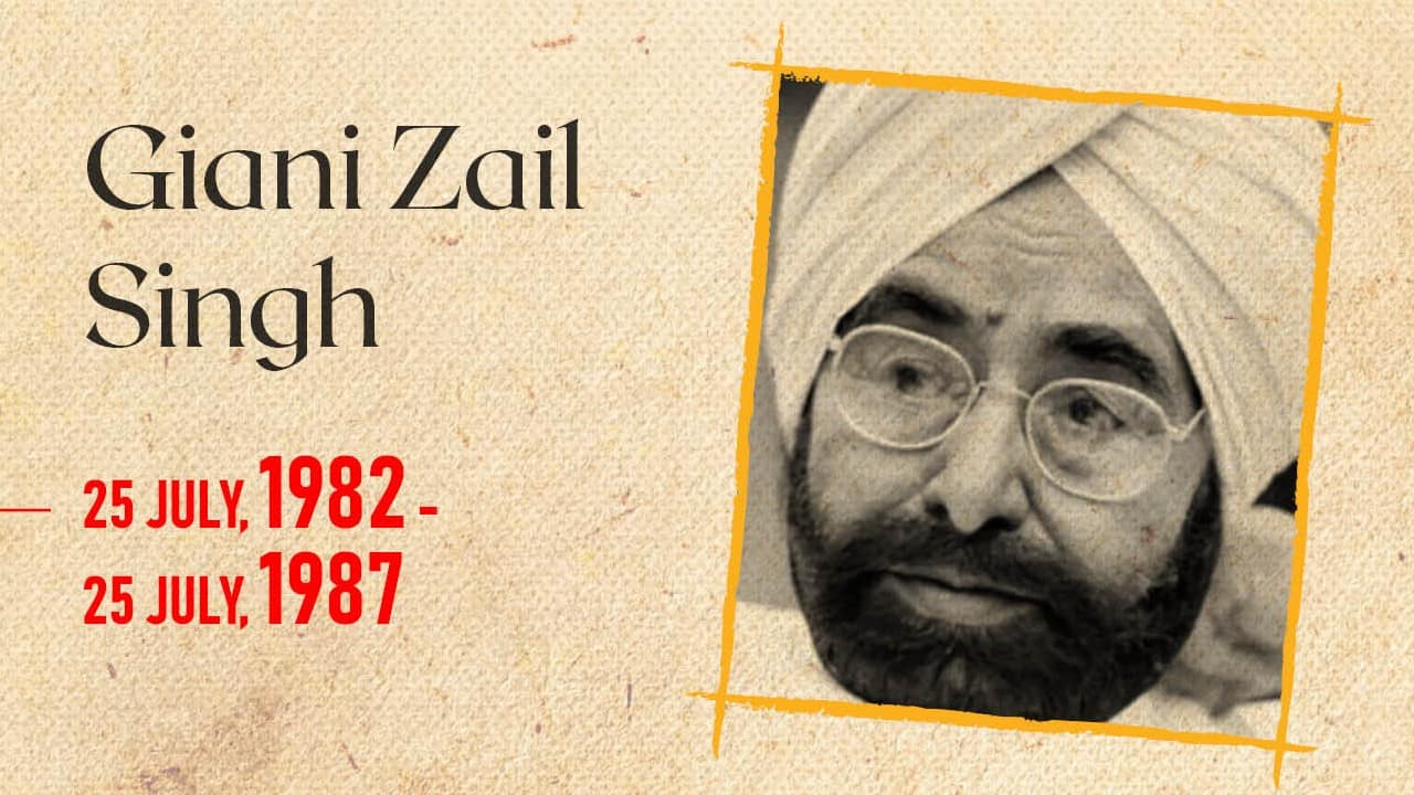 In 1982, Giani Zail Singh was unanimously nominated to serve as the President of India from July 25, 1982 to July 25, 1987. His presidency was marked by Operation Blue Star, the assassination of Indira Gandhi, and the 1984 anti-Sikh riots. (Image: News18 Creative)