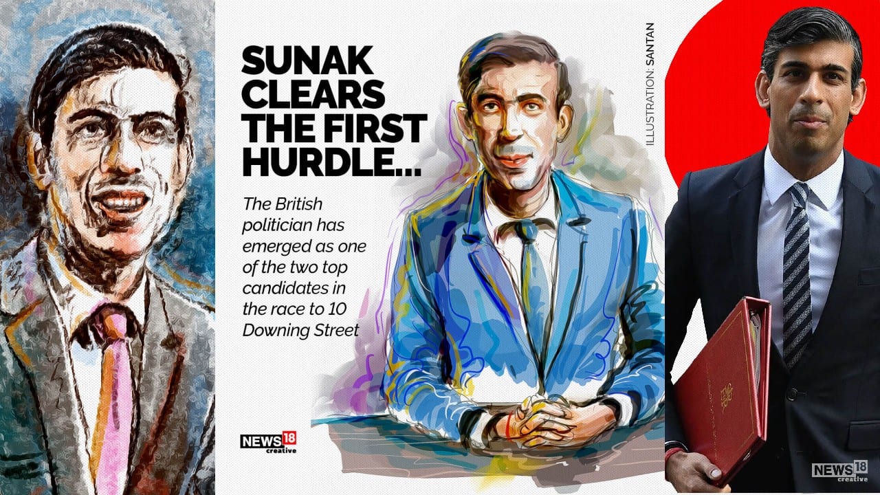 The British politician has emerged as one of the two top candidates in the race to 10 Downing Street. At 42, Sunak would be the youngest prime minister in more than 200 years and the country’s first South Asian leader. (Image: News18 Creative)