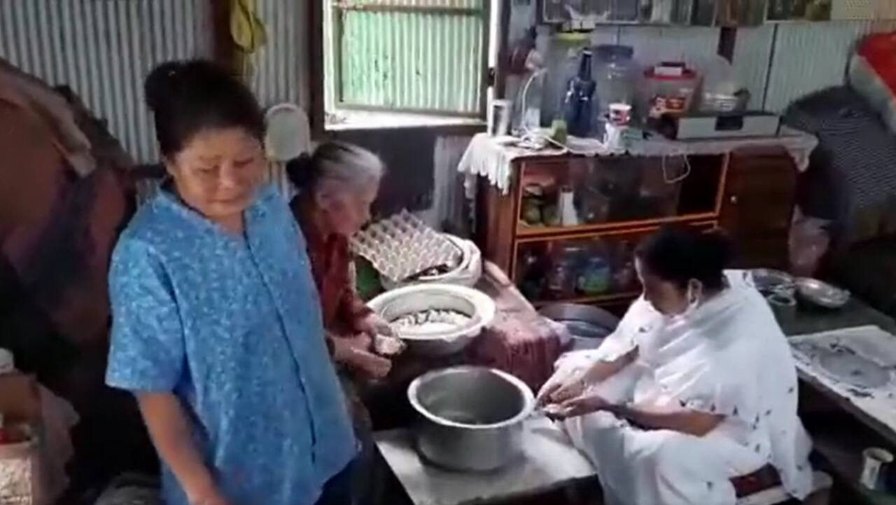 After panipuri, Mamata Banerjee prepares momos in Darjeeling stall | Watch