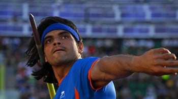 Neeraj Chopra competes in the men's javelin throw final during the World Athletics Championships at Hayward Field in Eugene, Oregon on July 23.