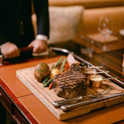 Steak dinner at World Cut Steakhouse, Habtoor Palace.