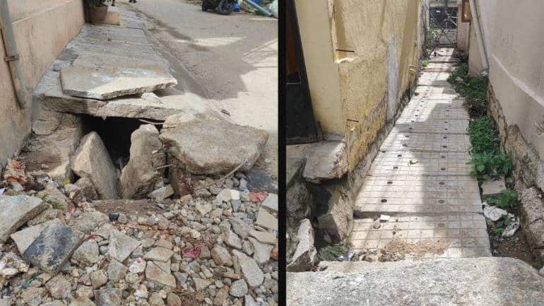 Stormwater drains in the area obstructed by debris or encroached by houses (Credit: Souptik)