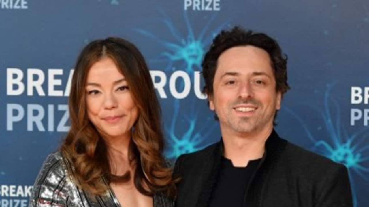 Google's co-founder Sergey Brin with his wife Nicole Shanahan. 