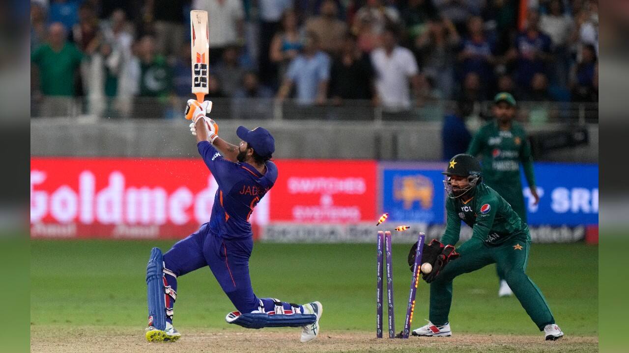 With seven required off the last six balls, Nawaz clean bowled Jadeja with the first ball before Pandya finished off the game in style. (Image: AP) With seven required off the last six balls, Nawaz clean bowled Jadeja with the first ball before Pandya finished off the game in style. (Image: AP)