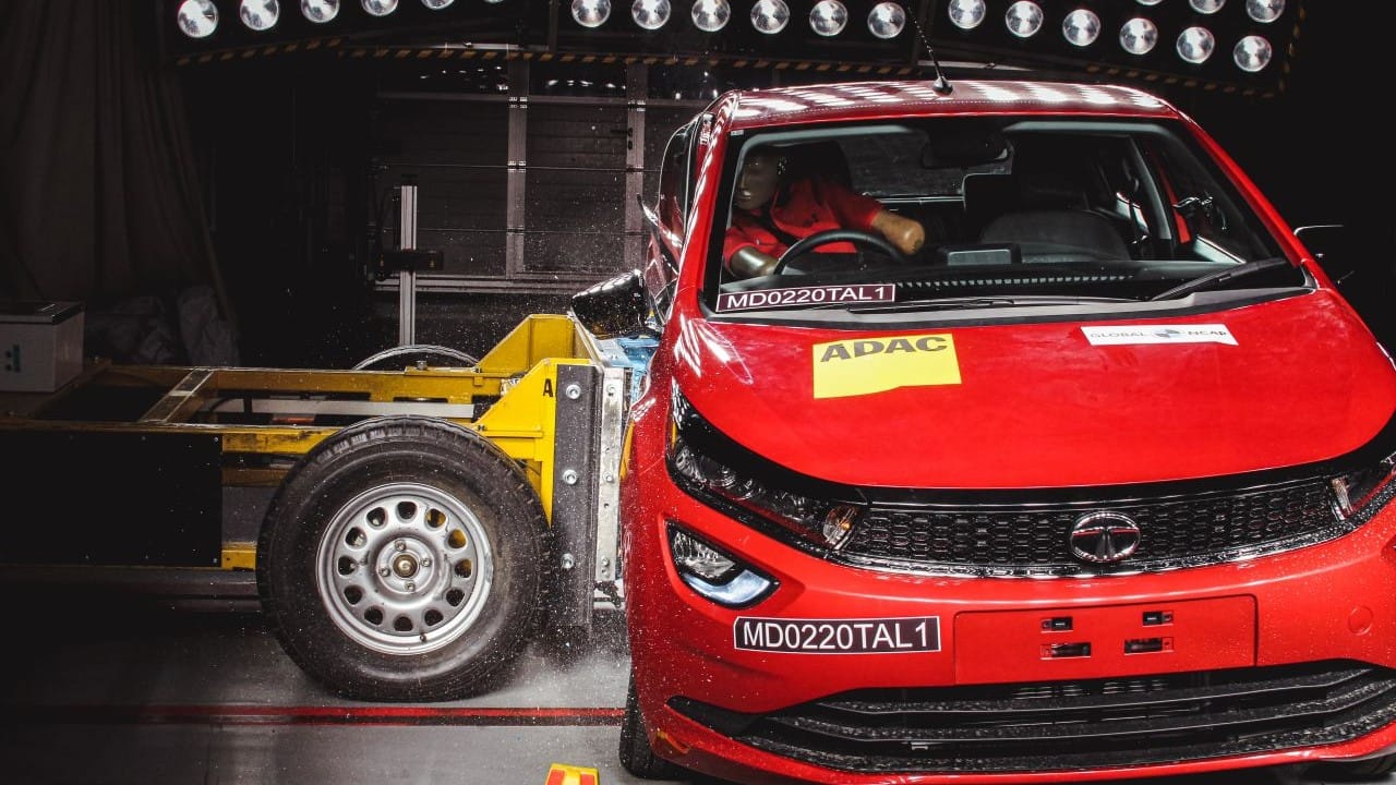 Tata Altroz | 5 stars | The next car to score five stars in the crash tests is the Tata Altroz with 16.13 points out of a maximum of 17. For child occupancy, the Altroz scores a lower 29 points out of 49 but still a modest three stars. At a crash speed test of 64 km/h, the Altroz’s body shell remained stable and both the driver and passenger had adequate protection for the chest and tibias. The model tested comes equipped with dual front airbags, four-channel ABS, seatbelt pretensioners and ISOFIX child seat anchors. Other safety equipment on the Tata Altroz includes electronic brake-force distribution, reverse camera and rear sensors, voice alerts for seat belt and open doors as well as a tyre pressure monitoring system. As for the powertrain options, the Altroz gets a choice of three engine options. The 1.2-litre petrol can churn out 86 hp of power at 6,000 rpm and 113 Nm of torque at 3,300 rpm. Then there is a 1.5-litre turbo-diesel that produces 90 hp of power at 4,000 rpm and 200 Nm of torque between 1,250 and 3,000 rpm. And finally, a 1.2-litre turbo-petrol engine that pumps out 110 hp of maximum power at 5,500 rpm and 140 Nm of peak torque between 1,500 and 5,500 rpm. Transmission options include a 5-speed manual and a 6-speed automatic gearbox. Prices for the Tata Altroz start at Rs 6.29 lakh, ex-showroom. (Image: Tata Motors) Tata Altroz | 5 stars | The next car to score five stars in the crash tests is the Tata Altroz with 16.13 points out of a maximum of 17. For child occupancy, the Altroz scores a lower 29 points out of 49 but still a modest three stars. At a crash speed test of 64 km/h, the Altroz’s body shell remained stable and both the driver and passenger had adequate protection for the chest and tibias. The model tested comes equipped with dual front airbags, four-channel ABS, seatbelt pretensioners and ISOFIX child seat anchors. Other safety equipment on the Tata Altroz includes electronic brake-force distribution, reverse camera and rear sensors, voice alerts for seat belt and open doors as well as a tyre pressure monitoring system. As for the powertrain options, the Altroz gets a choice of three engine options. The 1.2-litre petrol can churn out 86 hp of power at 6,000 rpm and 113 Nm of torque at 3,300 rpm. Then there is a 1.5-litre turbo-diesel that produces 90 hp of power at 4,000 rpm and 200 Nm of torque between 1,250 and 3,000 rpm. And finally, a 1.2-litre turbo-petrol engine that pumps out 110 hp of maximum power at 5,500 rpm and 140 Nm of peak torque between 1,500 and 5,500 rpm. Transmission options include a 5-speed manual and a 6-speed automatic gearbox. Prices for the Tata Altroz start at Rs 6.29 lakh, ex-showroom. (Image: Tata Motors)