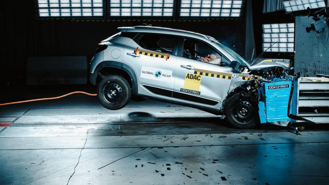 Renault Kiger | 4 stars | And at the end of our list is the Renault Kiger, scoring four stars with a total of 12.34 points for adult occupant safety. Child safety, on the other hand, was rated at 21.05 points out of the maximum of 49, giving it, like the Nissan Magnite, only two stars. The Kiger that was tested came fitted with two airbags, four-channel ABS and a seatbelt pretensioner only for the driver. Despite this, the front passenger received adequate safety for the chest and the right tibia and marginal protection for the left knee with otherwise good protection everywhere else. The driver gets adequate protection for the tibias and marginal protection in the chest and knees. The upper variants of the Kiger add two side airbags to the mix along with other features such as speed-sensing door locks, parking sensors and day and night IRVM. Powering the Kiger is the same engine options as the Nissan Magnite. The 1-litre naturally aspirated engine produces72 hp of power at 6,250 rpm and 96 Nm of torque at 3,500 rpm while the 1-litre turbo produces 100 hp of maximum power at 5,000 rpm and 160 Nm of peak torque between 2,800 and 3,600 rpm. Transmission options include a 5-speed manual, AMT and CVT gearbox. Prices for the Renault Kiger start at Rs 5.99 lakh, ex-showroom. (Image: Renault) Renault Kiger | 4 stars | And at the end of our list is the Renault Kiger, scoring four stars with a total of 12.34 points for adult occupant safety. Child safety, on the other hand, was rated at 21.05 points out of the maximum of 49, giving it, like the Nissan Magnite, only two stars. The Kiger that was tested came fitted with two airbags, four-channel ABS and a seatbelt pretensioner only for the driver. Despite this, the front passenger received adequate safety for the chest and the right tibia and marginal protection for the left knee with otherwise good protection everywhere else. The driver gets adequate protection for the tibias and marginal protection in the chest and knees. The upper variants of the Kiger add two side airbags to the mix along with other features such as speed-sensing door locks, parking sensors and day and night IRVM. Powering the Kiger is the same engine options as the Nissan Magnite. The 1-litre naturally aspirated engine produces72 hp of power at 6,250 rpm and 96 Nm of torque at 3,500 rpm while the 1-litre turbo produces 100 hp of maximum power at 5,000 rpm and 160 Nm of peak torque between 2,800 and 3,600 rpm. Transmission options include a 5-speed manual, AMT and CVT gearbox. Prices for the Renault Kiger start at Rs 5.99 lakh, ex-showroom. (Image: Renault)
