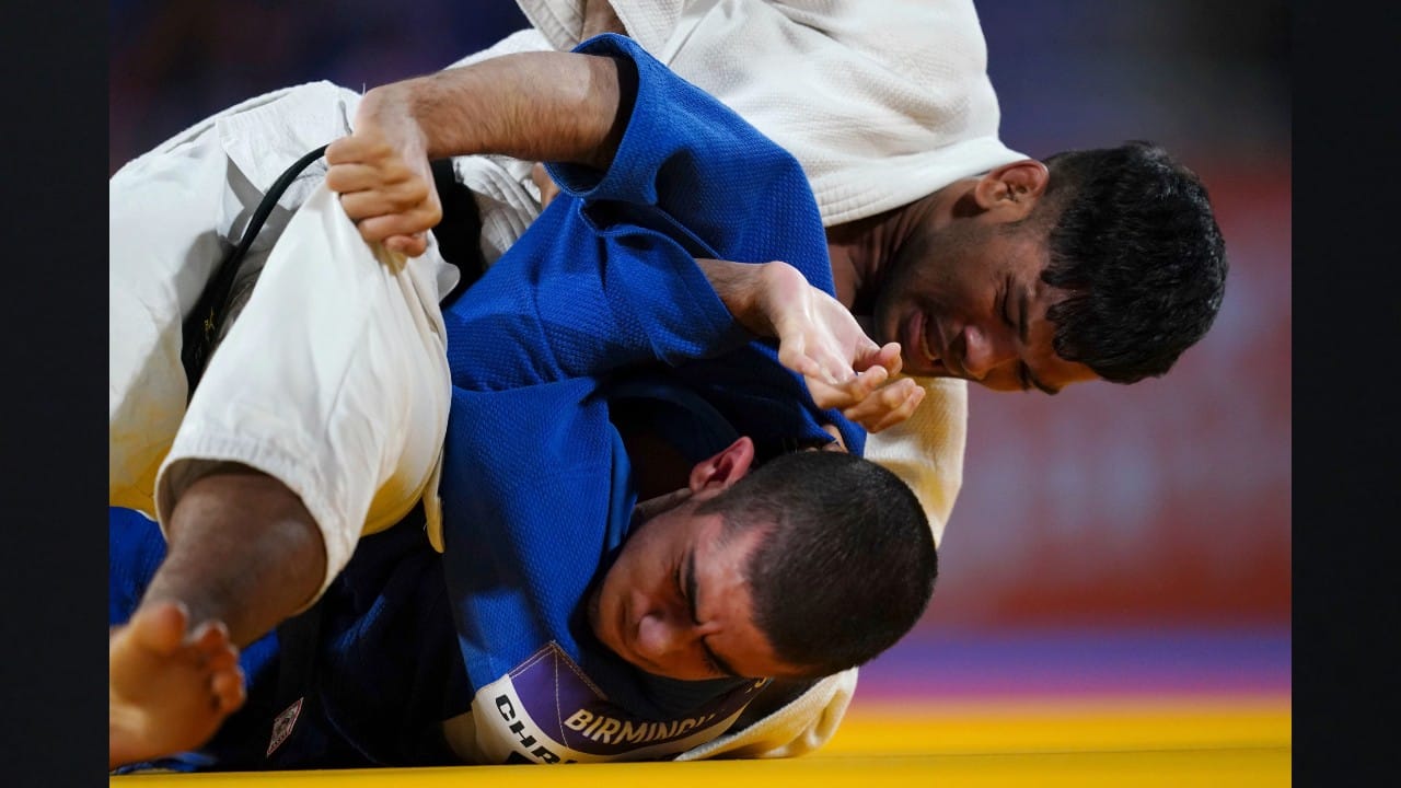 Vijay Kumar Yadav won silver in the Men's 60kg Contest for Bronze 2 at Coventry Arena on day four of the 2022 Commonwealth Games, in Coventry, England.