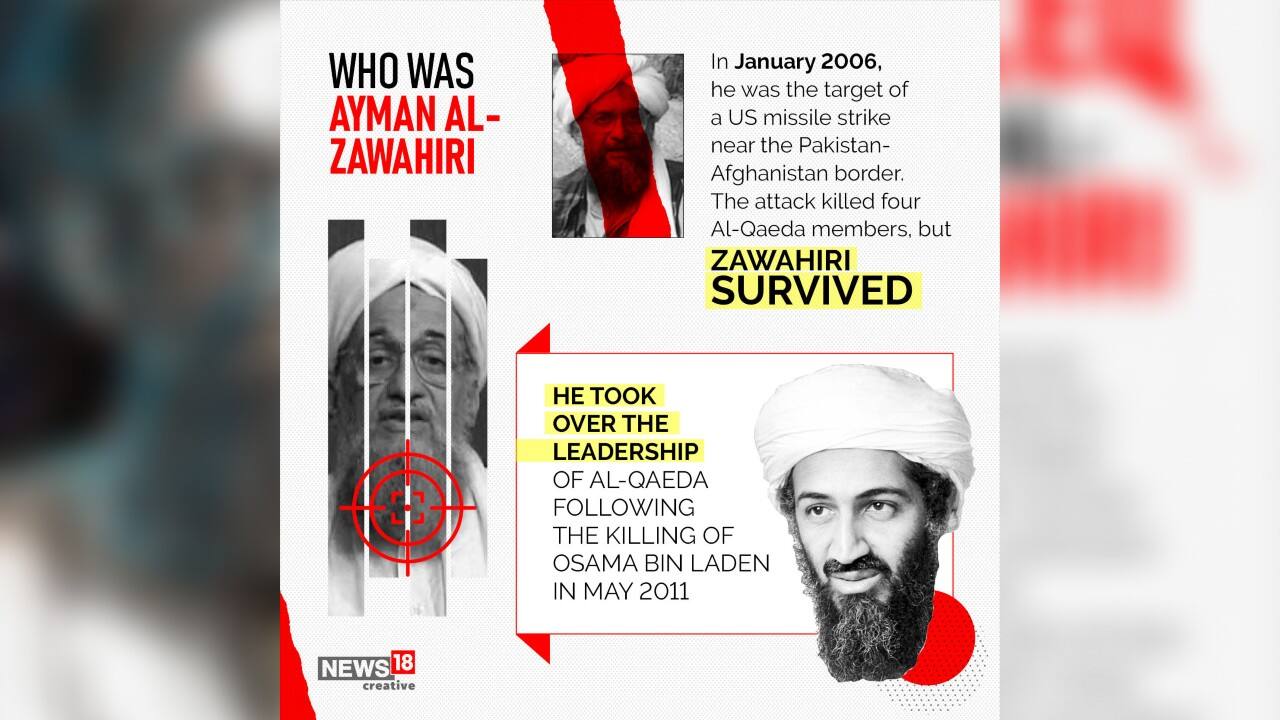 In January 2006, he was the target of a US missile strike near the Pakistan-Afghanistan border. The attack killed four Al-Qaeda members, but Zawahiri survived. (Image: News18 Creative)