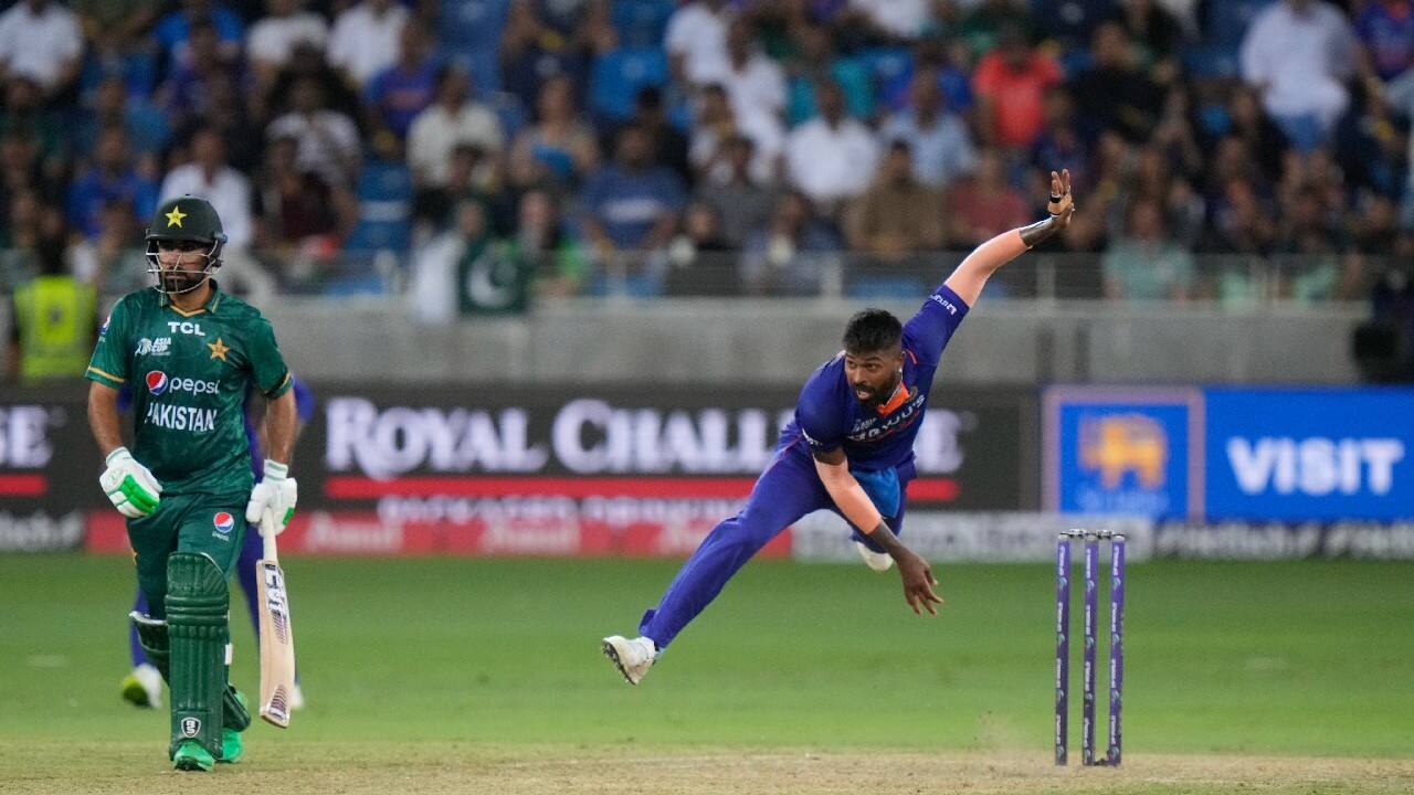 Pandya then sliced through the middle order and also had top-scorer Mohammad Rizwan (43) dismissed with another sharp bouncer before No. 11 Shahnawaz Dahani smashed two late sixes to give Pakistan a glimmer of hope. Dahani, who made 16 off six balls, was the last man out with a ball remaining in the innings. (Image: AP) Pandya then sliced through the middle order and also had top-scorer Mohammad Rizwan (43) dismissed with another sharp bouncer before No. 11 Shahnawaz Dahani smashed two late sixes to give Pakistan a glimmer of hope. Dahani, who made 16 off six balls, was the last man out with a ball remaining in the innings. (Image: AP)