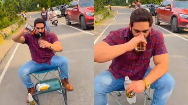 After smoking in plane, influencer Bobby Kataria booked for drinking on road