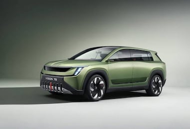 Skoda unveils Vision 7S concept, drives in the future