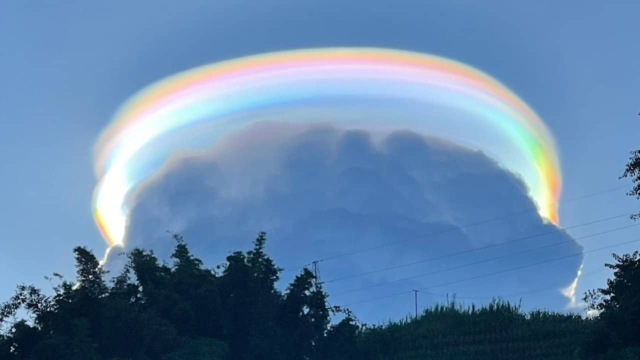 Rainbow cloud? Rare natural phenomenon baffles locals in China