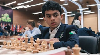 India 2’s Nihal Sarin remained unbeaten in the tournament, and claimed the gold medal on the second board with an individual score of 7.5/10 points and a rating performance of 2774. (Image: Twitter/@NihalSarin)